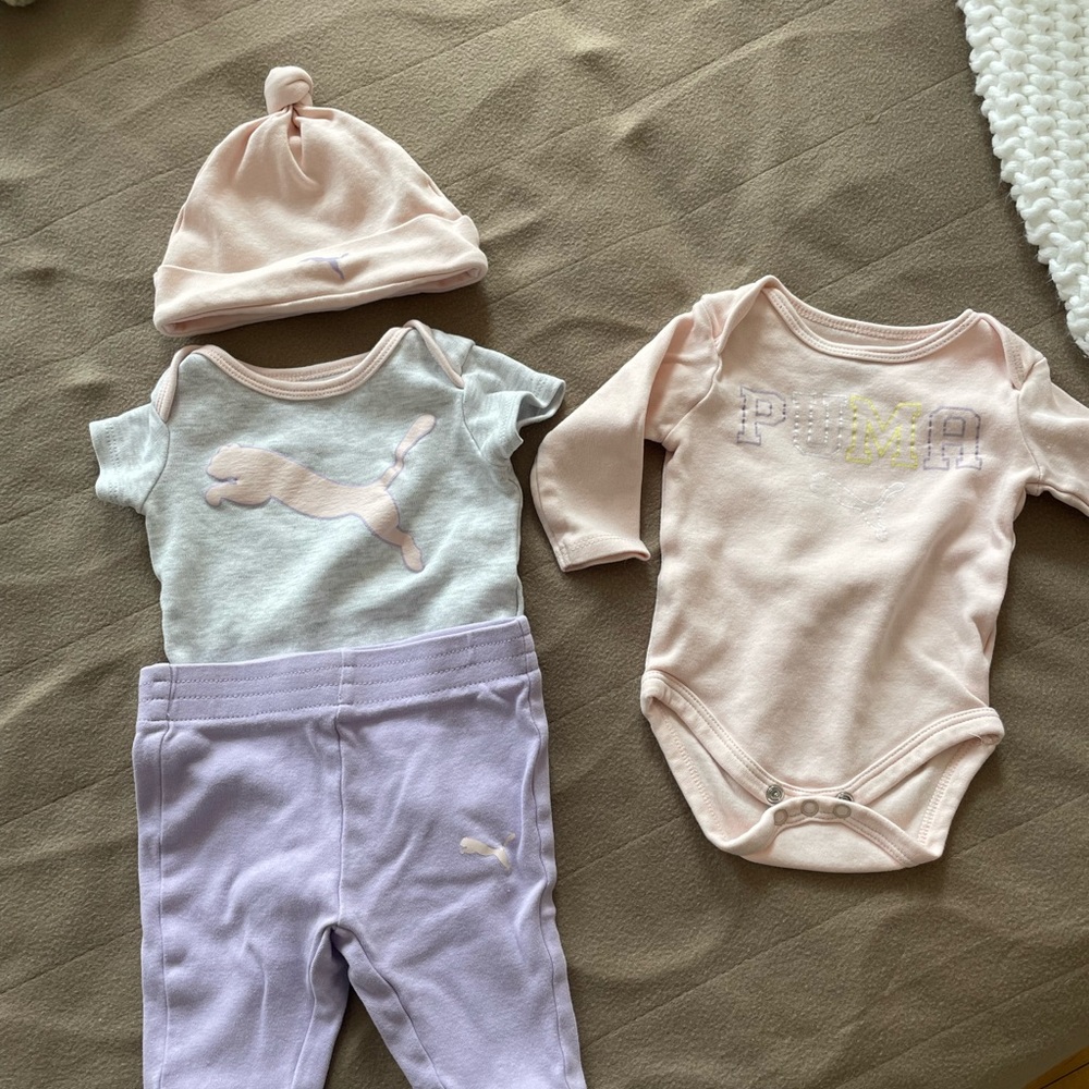 Puma Matching Set w/ Hat & Bib! - 0-3 Months
